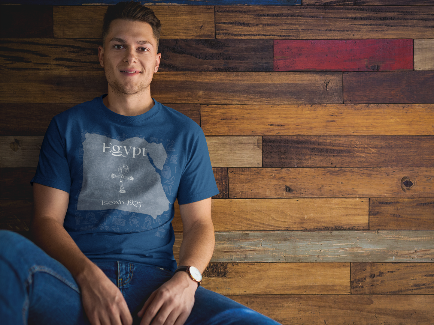 Iseah 19:25 Christian Unisex English t-shirt