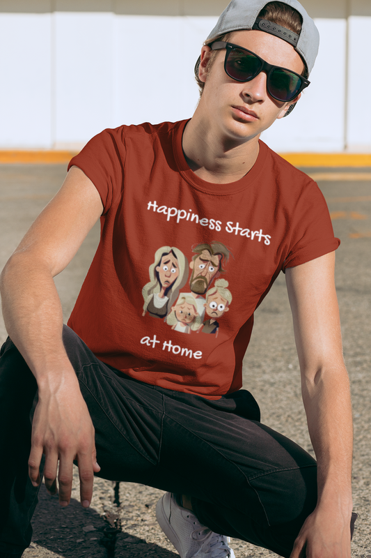 Happiness Starts at Home Funny Unisex t-shirt